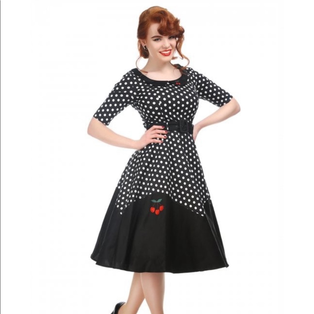 Collectif 50’s style polka dot and cherries dress